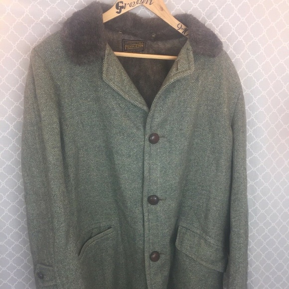 Vintage Mens Pendelton Herringbone 100% WOOL - Picture 1 of 7